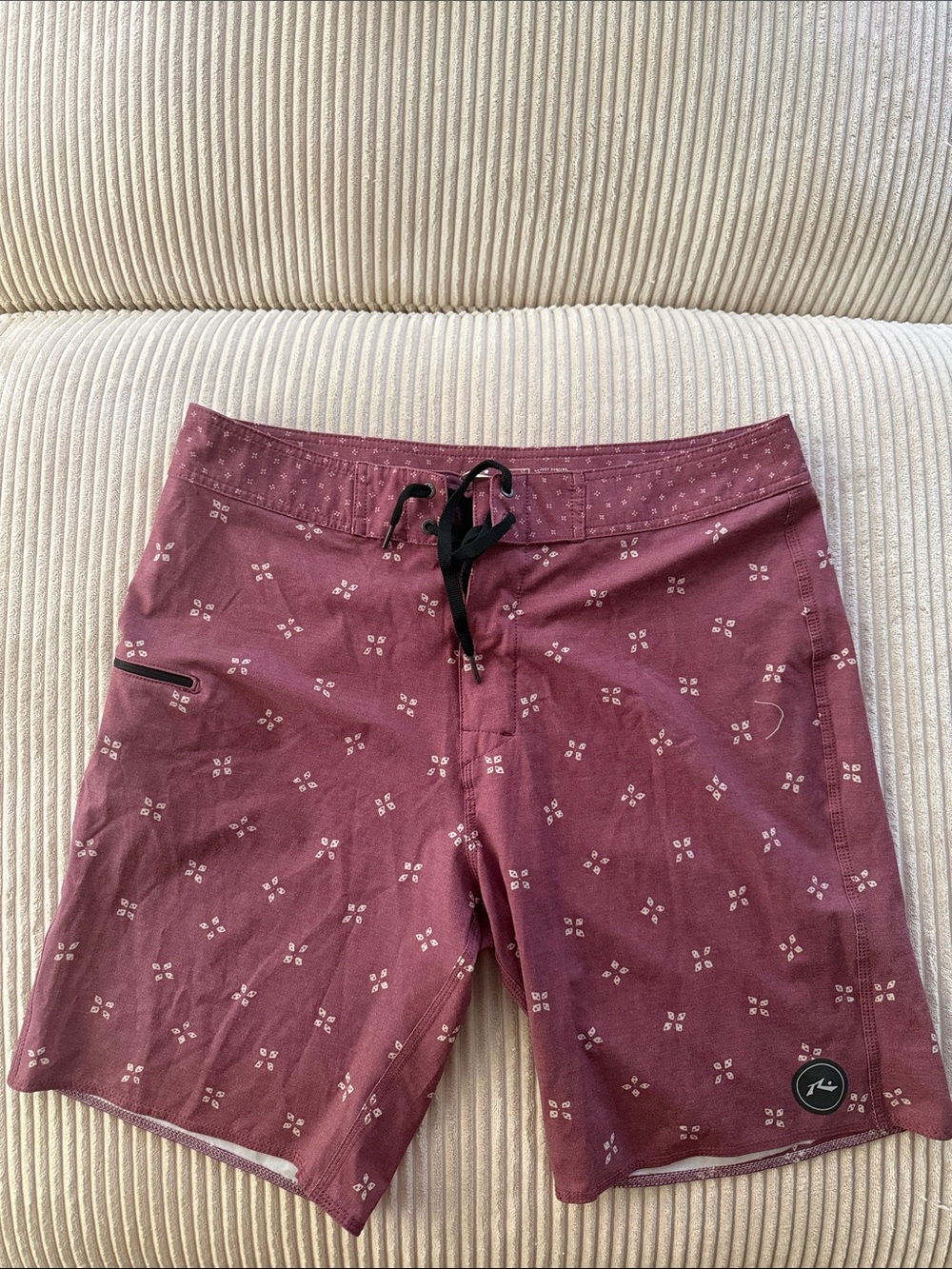 Rusty Men's Maroon Printed Board Shorts